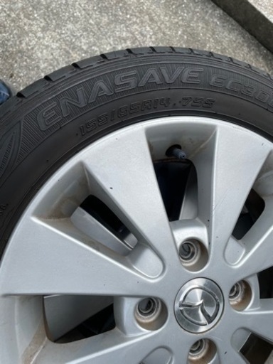 購入者決定　アルミホイール　バリ山サマータイヤ付き4本セット　155/65R14