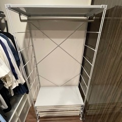 無印良品 スチールユニットシェルフ ワードローブセット ハンガー...