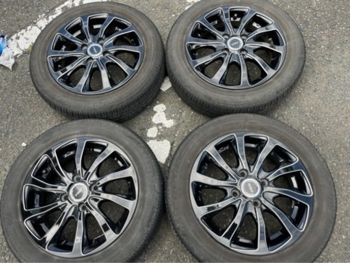 軽自動車アルミセット NBOX タント ワゴンR ブリヂストン製ホイール ブラック 155/65R14 夏タイヤ