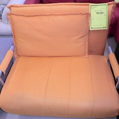ジモティ来店特価!!!　ソファーベッド　オレンジ　　J-672
