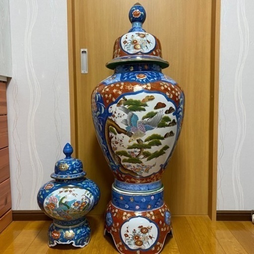 古許窯 菊水作  特大 飾り壷 高さ118cm 飾壺 花器 花瓶 骨董品