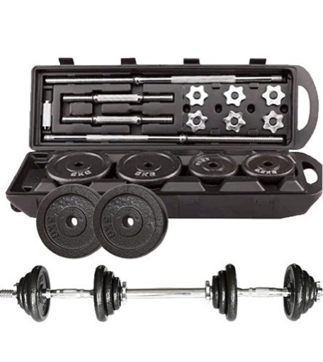 ダンベル 可変式 2個セット 鉄アレイ 延長シャフト バーベル にもなる