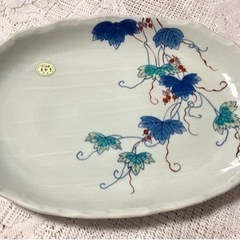 魯山窯　色鍋島　手書き皿　大皿　作家