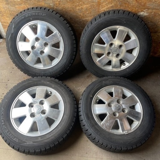バリ山　ダイハツ純正　アルミホイール付き　DUNLOP WM02 165/65R13 スタッドレス  2019年製