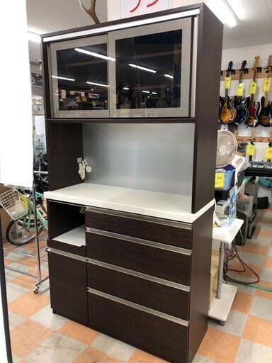 丸仙工業 レンジボード ブラウン 114 ルッソ W(幅)114.5×H(高さ)209×D(奥行き) 45cm ※クリーニング済み