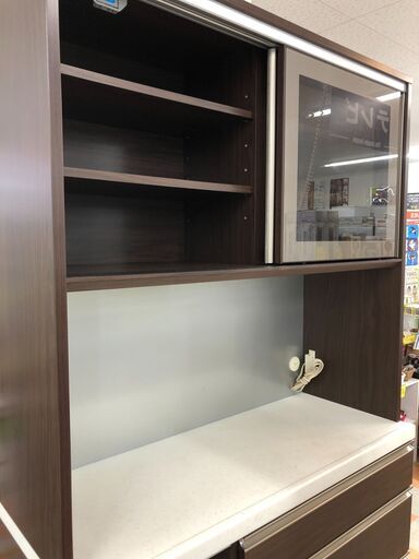 丸仙工業 レンジボード ブラウン 114 ルッソ W(幅)114.5×H(高さ)209×D(奥行き) 45cm ※クリーニング済み