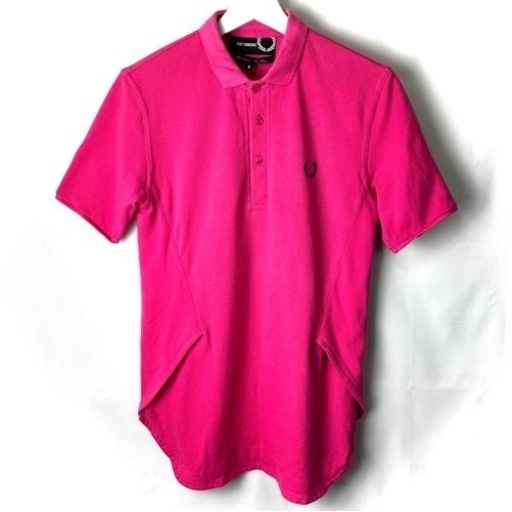 FRED PERRY フレッドペリー RAF SIMONS ラフシモンズ ポロシャツ ピンク S 希少 正規品 古着 カジュアル スポ
