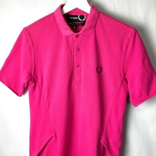 FRED PERRY フレッドペリー RAF SIMONS ラフシモンズ ポロシャツ ピンク S 希少 正規品 古着 カジュアル スポ