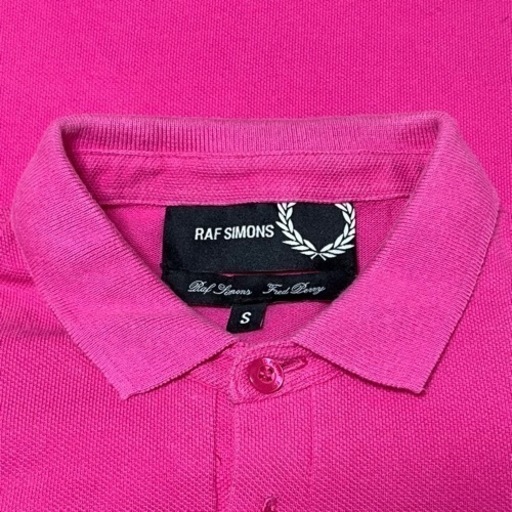 FRED PERRY フレッドペリー RAF SIMONS ラフシモンズ ポロシャツ ピンク S 希少 正規品 古着 カジュアル スポ