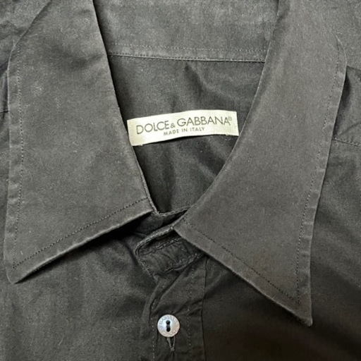 DOLCE&GABBANA ドルチェ&ガッバーナ ドルガバ 長袖 シャツ ブラック 黒 L イタリア製 希少 正規品 古着 カジュアル ドレス ビジネス パーティー フォーマル 結婚式 冠婚葬祭