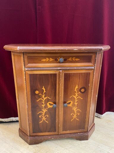 ITALY イタリア製 象嵌細工（ぞうがん） キャビネット サイドチェスト 台形 検) ロイズ アンティークス★近隣配送無料 買取帝国 朝霞店 ヤ出