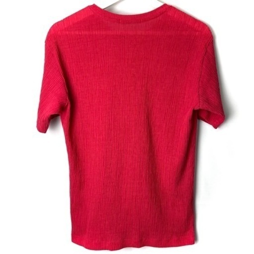 ISSEY MIYAKE イッセイミヤケ プリーツ 半袖 Tシャツ レッド 赤 M 希少 名品 正規品 古着 カジュアル mixscu