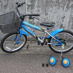 【中古】子供・自転車18インチ(補助輪付)※配達します。
