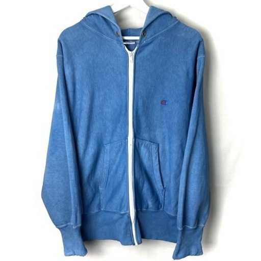 Champion チャンピオン ジップ パーカー 水色 M アメリカ製 ヴィンテージ ビンテージ 希少 正規品 古着 カジュアル スポーツ ウェア