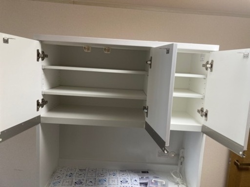 【値下げしました　3万→15,000】キッチンボード　食器棚　ホワイト　ニトリ