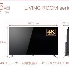 2019年製55インチ4K液晶テレビ ORION