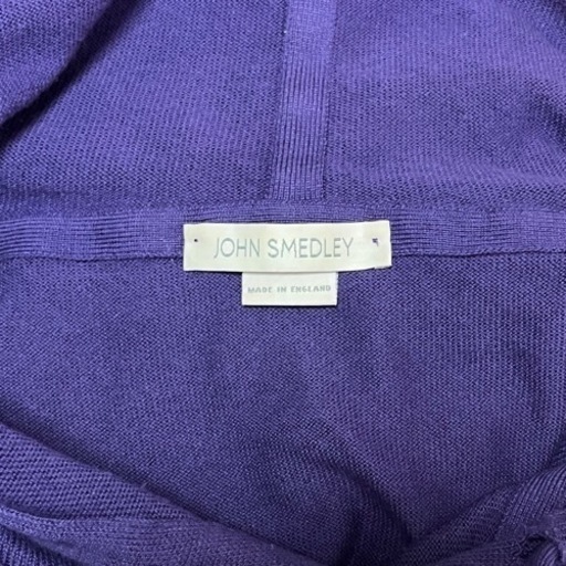 JOHN SMEDLEY ジョンスメドレー プルオーバー ニット パーカー 紫 M イングランド製 希少 名品 正規品 古着 カジュア