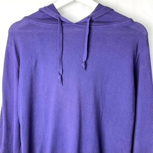 JOHN SMEDLEY ジョンスメドレー プルオーバー ニット パーカー 紫 M イングランド製 希少 名品 正規品 古着 カジュア