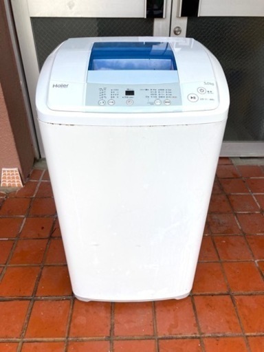 洗濯機　ハイアール　2015年製　Haier 5kg 白　ホワイト　JW-K50H  簡易乾燥付き　動作OK