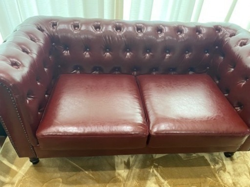 2人掛けソファー　チェスターフィールド　ビンセント　引き取り限定