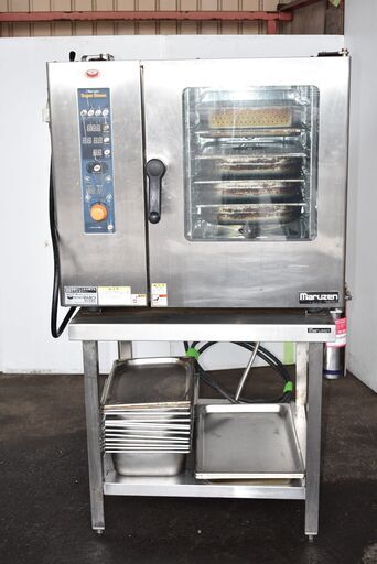【ヤ取終了2/22】≪zy566≫マルゼン 業務用 スチームコンベクション オーブン SSC-05SC 軟水器/架台付き 厨房/店舗/飲食店 40716-01