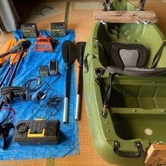 【新しいオーナー様決まりました】コンパクトカヤック・エレキ・魚探セット