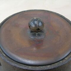 骨董 富士釜 風炉釜 鉄釜 鐶付 挽肌 掬蓋 鉄釜 鉄器 茶道具 ヴィンテージ レトロ 札幌 手稲の画像