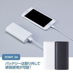  その②新品ホワイト/1台3役！モバイルバッテリーファン/APIXポータブル扇風機＆充電器＆LEDの画像