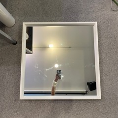 ★美品★壁掛けタイプ　ミラー　鏡　ホワイト　リビング　バスルーム　玄関の画像
