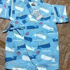 新品 タグ付き 甚平ロンパース 70 クジラの画像