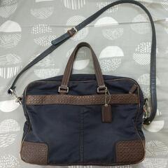 COACH ビジネスバッグ ネイビー&ブラウン