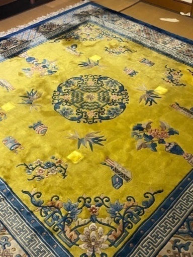 大判 中国ウール段通 絨毯 高級ラグ カーペット☆早い者勝ち お値下げ可♪