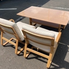 ○ 無印良品、ダイニングセット、新品価格117590円、ダイニングテーブル