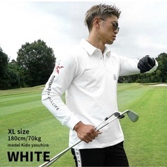 【開封済み未使用品】DIVINER GOLF 長袖スカルアイコンポロシャツ