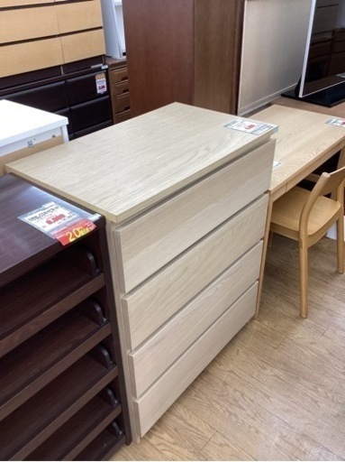 KG-116【新入荷　リサイクル品】IKEA MALMオーク材突板　4段チェスト　ナチュラル