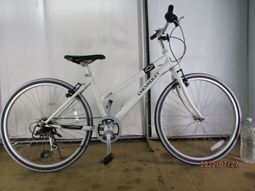C111★17000円スタート★整備済み スポーツ中古自転車 【クロスバイク　CHEVROLET　白　26インチ】