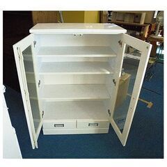 札幌【まっ白い食器棚 ミドルサイズ】幅79.5cm ホワイト キッチン収納