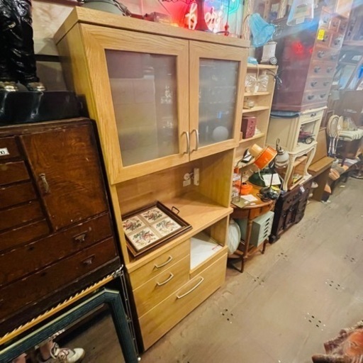 ニトリ　NITORI キッチンボード　コパン 80KB　copain  食器棚　カップボード　ナチュラル　カントリー　検　白家具　家具　レンジボード　収納　キッチン