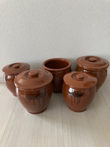 漬物容器　丸カメ　5つ