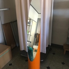鏡　ミラー　姿見　全身鏡　オレンジ