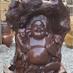一刀彫］布袋様［有り難い縁起物］［委託品］❗️［商売繁盛］❗️