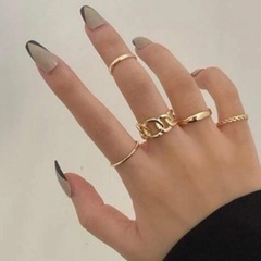 【新品】ゴールド 5個セット ファランジリング　ゴールドアクセサリーの画像