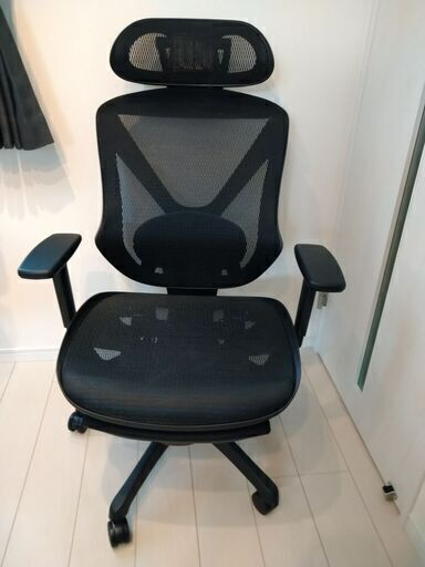 ニトリ リクライニングワークチェア(フォリスト フットレスト付き BK)