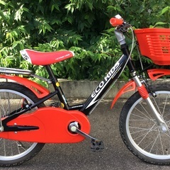 ＜整備・良品＞ブリヂストン・18インチ・エコキッズ自転車・色・赤/黒
