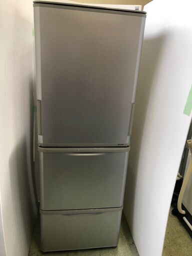 22H145 ジD シャープ SHARP ノンフロン冷凍冷蔵庫 SJ-W351C-S 350L 3ドア冷蔵庫 350L 2017年製