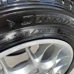 Dunlop スタッドレス　冬用タイヤ4本セット　155/70R13　2019年式　ホイール付き　Winter-maxxの画像
