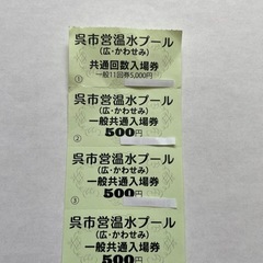 ★呉市営温水プール(広・かわせみ)共通回数券11枚★の画像