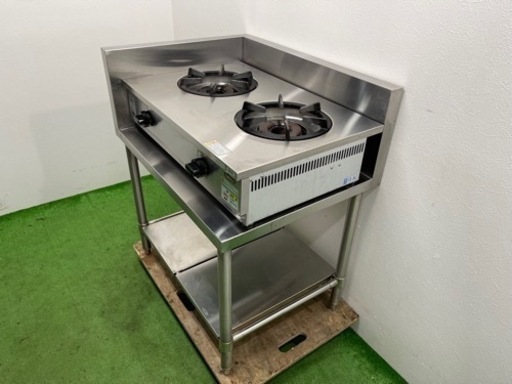 タニコー/TANICO　業務用　2口コンロ　都市ガス　作業台付き　店舗　飲食店　厨房　TGU-75