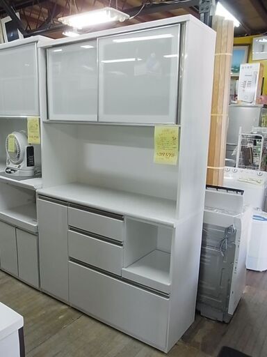 NITORI　ニトリ　キッチンボード　アルミナ２　120KBWH　ホワイト　白　レンジボード　食器棚　ダイニングボード　食器収納　家電ボード