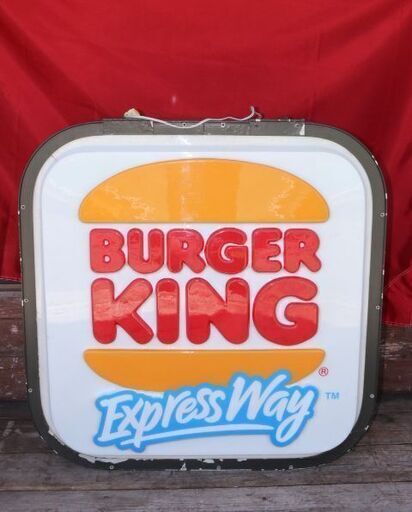 レア レトロ バーガーキング 看板 大きめ 点灯確認済み